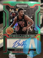 2022 Prizm Draft Picks Bryce Hamilton #CP-BHA Penmanship Auto Green